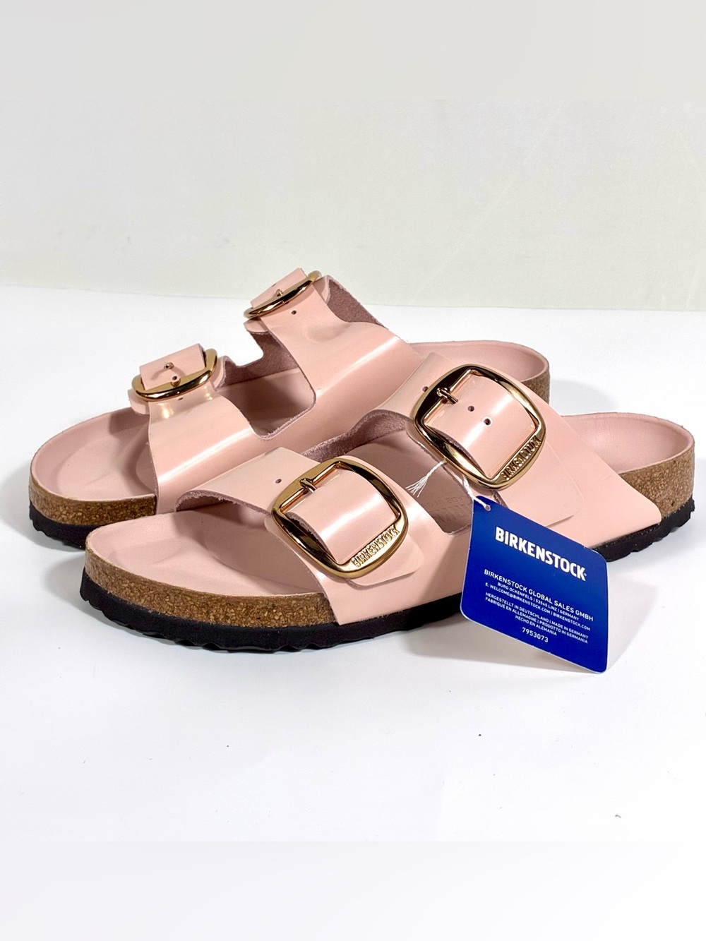 *SOLD* Birkenstock Arizona Big Buckle Natural Leather Patent High Shine - Picture 8 of 17